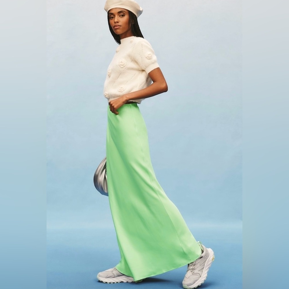 Anthropologie Tilda Maxi Slip Skirt Mint - Picture 8 of 9
